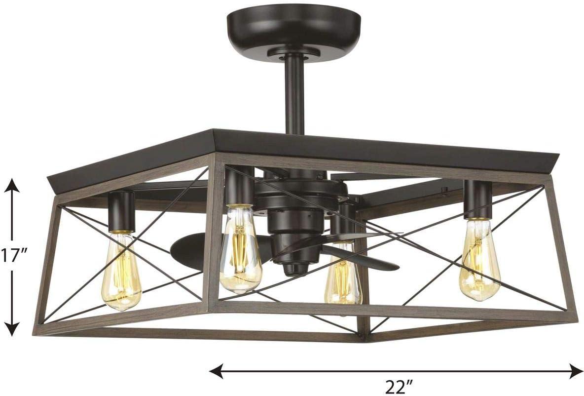 image:imageBriarwood Collection 22Inch 3Blade AC Motor Farmhouse Ceiling Fan GalvanizedAntique Bronze