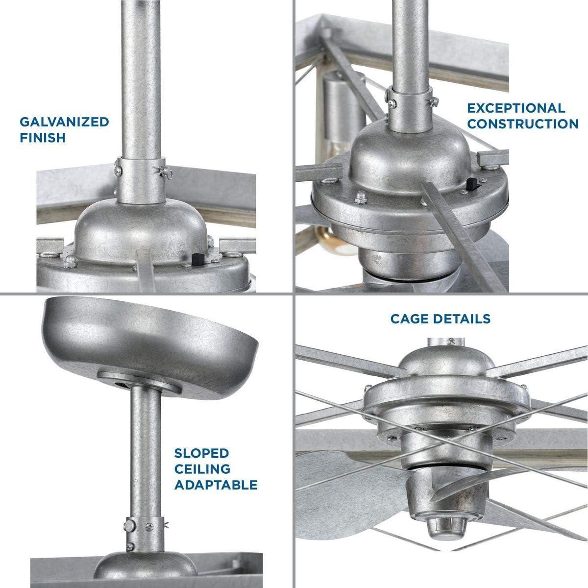 image:imageBriarwood Collection 22Inch 3Blade AC Motor Farmhouse Ceiling Fan GalvanizedGalvanized Finish