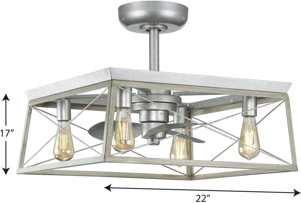 image:imageBriarwood Collection 22Inch 3Blade AC Motor Farmhouse Ceiling Fan GalvanizedGalvanized Finish
