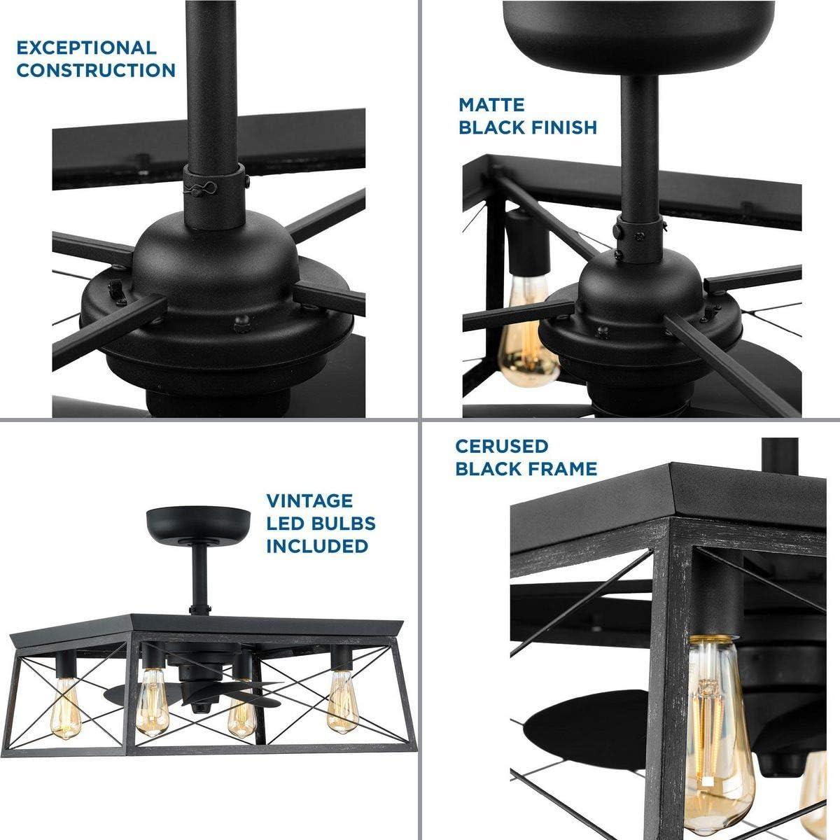 image:imageBriarwood Collection 22Inch 3Blade AC Motor Farmhouse Ceiling Fan GalvanizedMatte Black