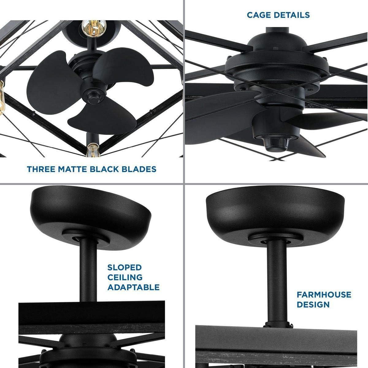 image:imageBriarwood Collection 22Inch 3Blade AC Motor Farmhouse Ceiling Fan GalvanizedMatte Black