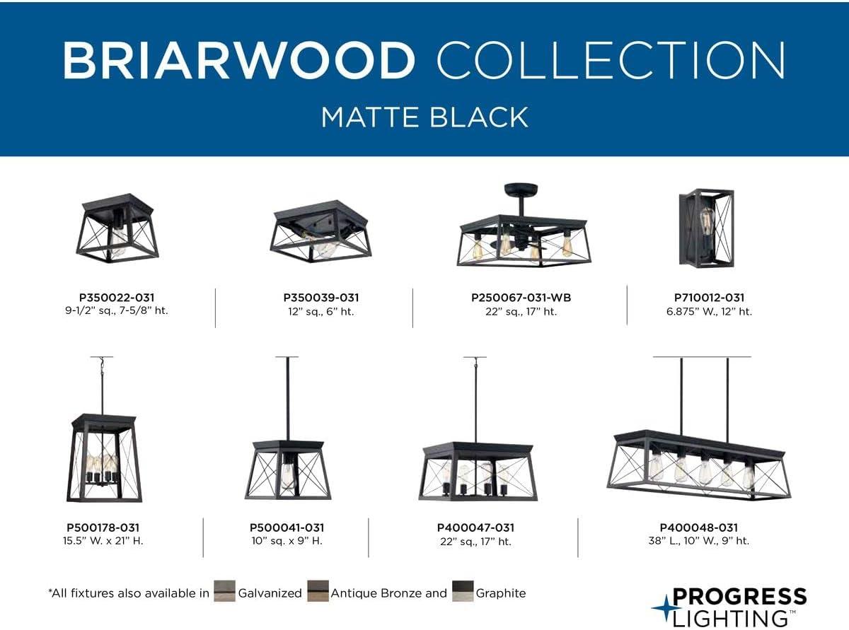 image:imageBriarwood Collection 22Inch 3Blade AC Motor Farmhouse Ceiling Fan GalvanizedMatte Black