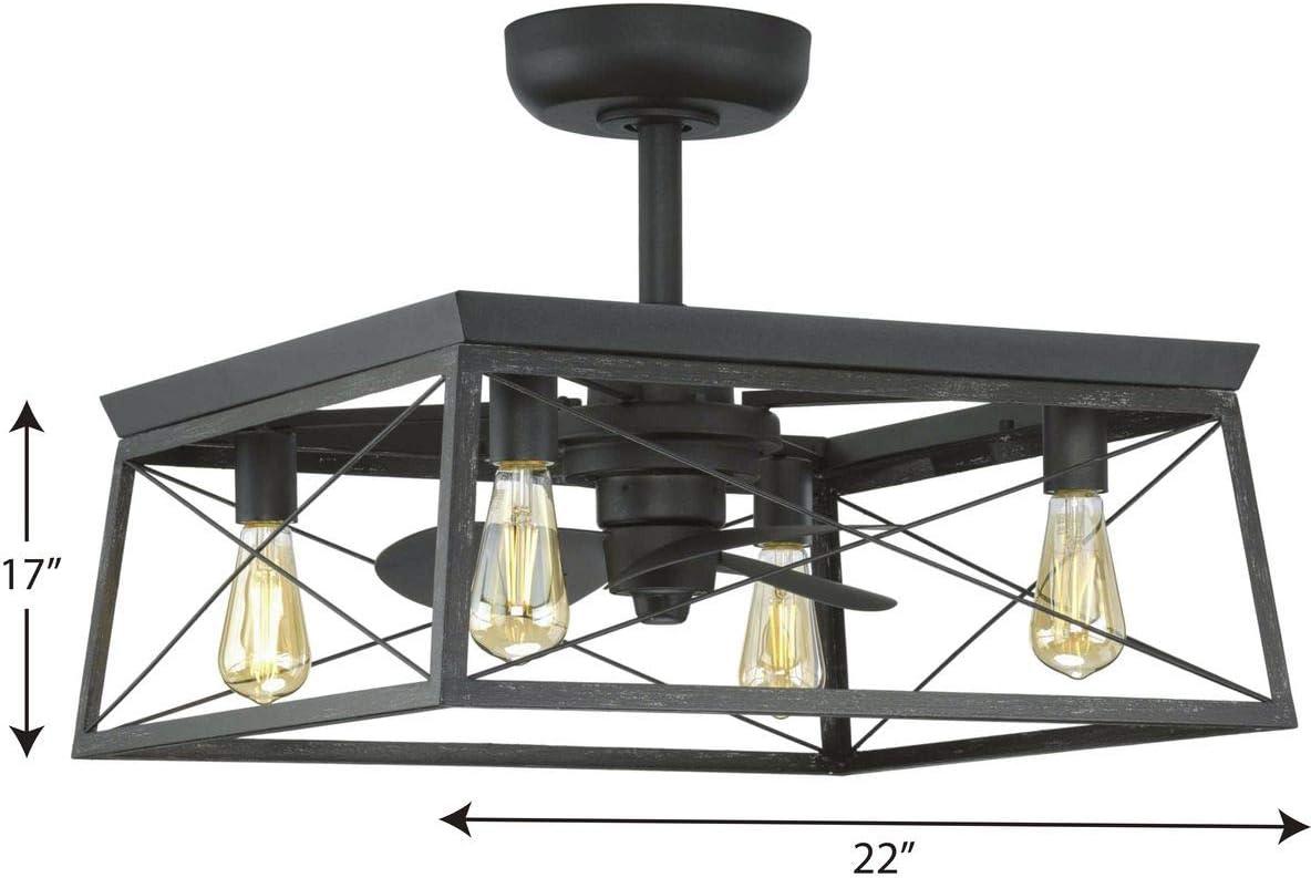 image:imageBriarwood Collection 22Inch 3Blade AC Motor Farmhouse Ceiling Fan GalvanizedMatte Black
