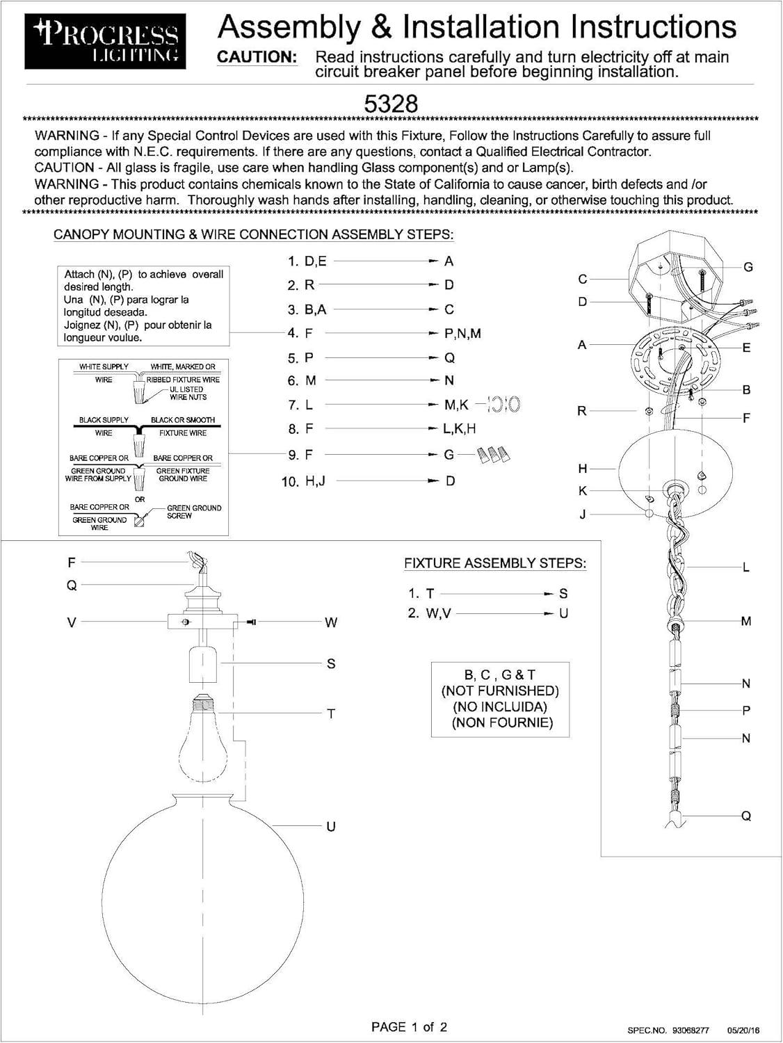 image:imageProgress Lighting 1Light Clear Glass Farmhouse Pendant Light Penn Collection Indoor P5328104 Polished NickelBrass