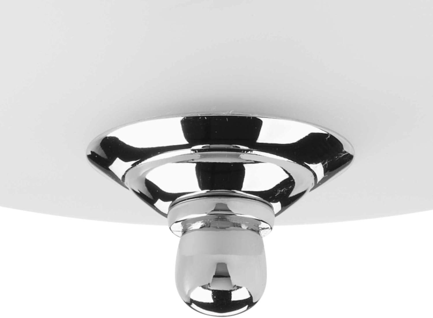 image:imageProgress Lighting 3Light Ceiling Light Flush Mount Ceiling Light Fixture for Interior Kitchen Lights Hallway Bedroom Living Room 1514Inch by 658Inch Brushed Nickel Alabaster Glass ShadePolished Chrome Etched Glass
