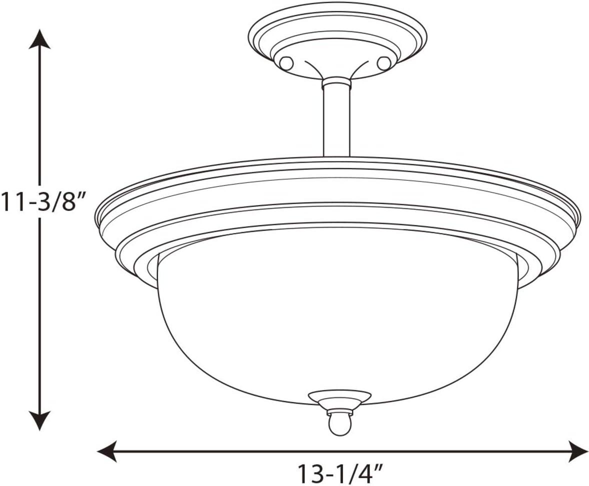 image:imageProgress Lighting 3Light Ceiling Light Flush Mount Ceiling Light Fixture for Interior Kitchen Lights Hallway Bedroom Living Room 1514Inch by 658Inch Brushed Nickel Alabaster Glass ShadePolished Chrome Etched Glass