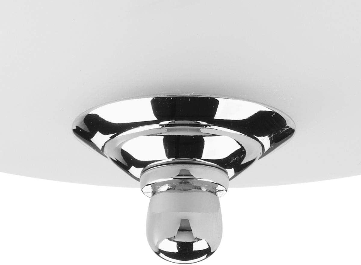 image:imageProgress Lighting 3Light Ceiling Light Flush Mount Ceiling Light Fixture for Interior Kitchen Lights Hallway Bedroom Living Room 1514Inch by 658Inch Brushed Nickel Alabaster Glass ShadePolished Chrome Etched Glass