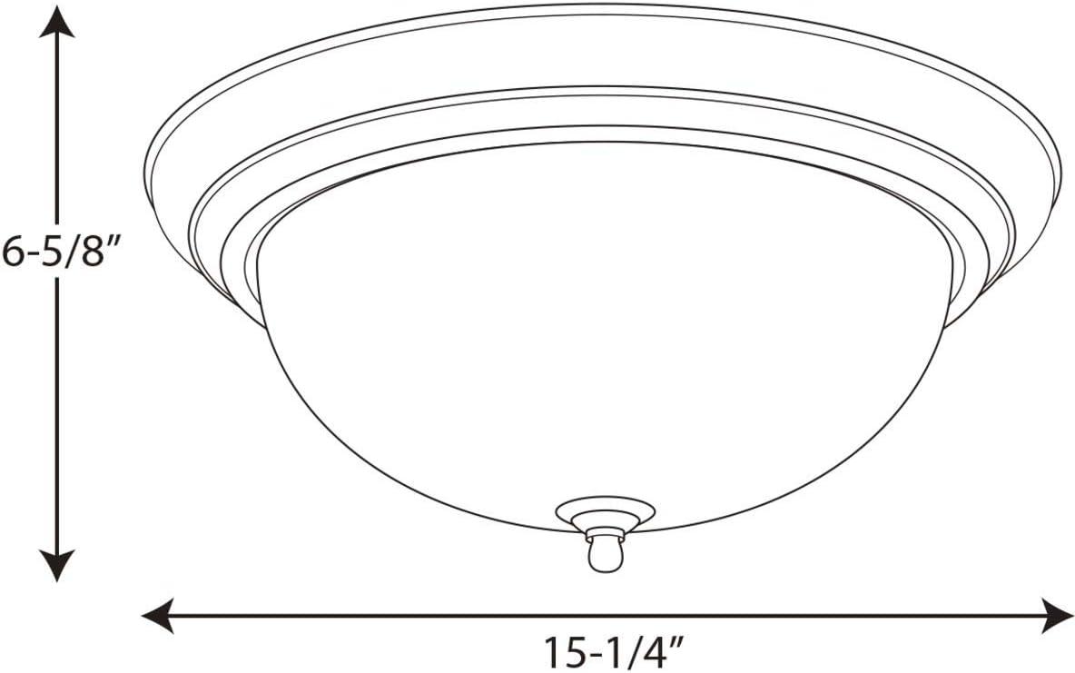 image:imageProgress Lighting 3Light Ceiling Light Flush Mount Ceiling Light Fixture for Interior Kitchen Lights Hallway Bedroom Living Room 1514Inch by 658Inch Brushed Nickel Alabaster Glass ShadePolished Chrome Etched Glass