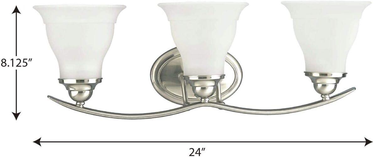 image:imageProgress Lighting 3Light Etched Glass Traditional Bath Vanity Light Trinity Collection Indoor P319209 Brushed NickelNickel