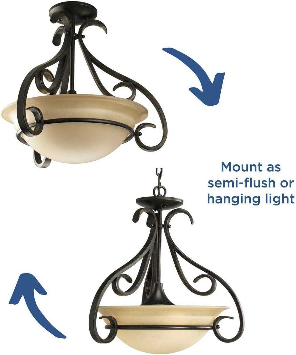 image:imageProgress Lighting 3Light Foyer Pendant Torino Collection Indoor P384309 Brushed NickelBronze