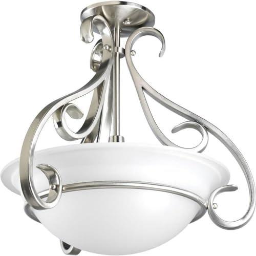 image:imageProgress Lighting 3Light Foyer Pendant Torino Collection Indoor P384309 Brushed NickelNickel
