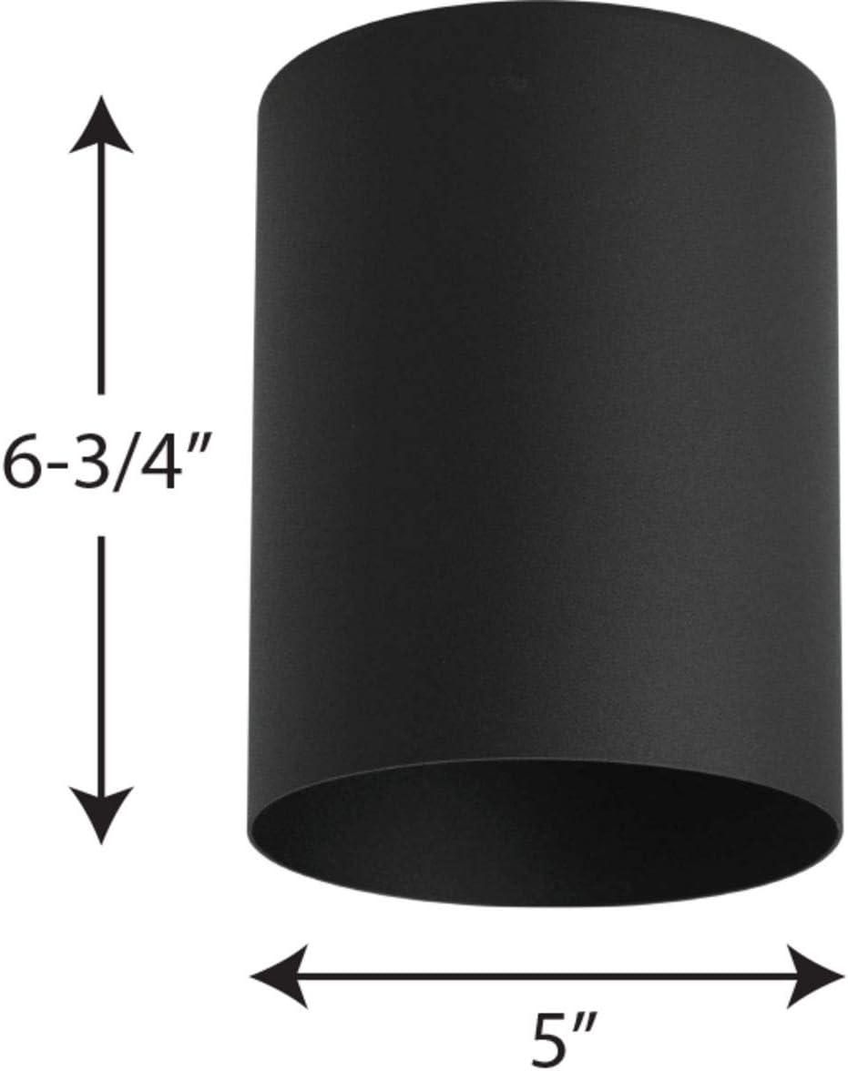 image:imageProgress Lighting 5Inch Cylinder Outdoor Ceiling Light 1Light Modern Flush Mount Ceiling Fixture Interior and Exterior Lighting for Home or Porch Aluminum Construction White P577430Black