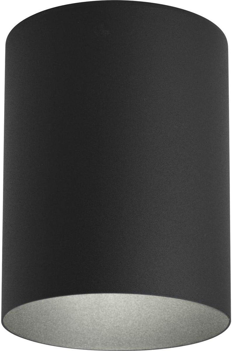 image:imageProgress Lighting 5Inch Cylinder Outdoor Ceiling Light 1Light Modern Flush Mount Ceiling Fixture Interior and Exterior Lighting for Home or Porch Aluminum Construction White P577430Black