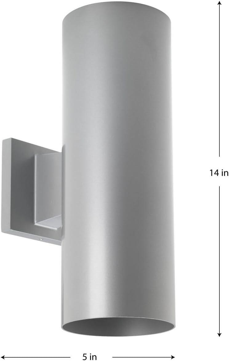 image:imageProgress Lighting 5Inch Cylinder Outdoor Wall Sconce 1Light Modern Wall Mount Light Interior and Exterior Lighting for Home or Porch Aluminum Construction Antique Bronze P567420Metallic Gray