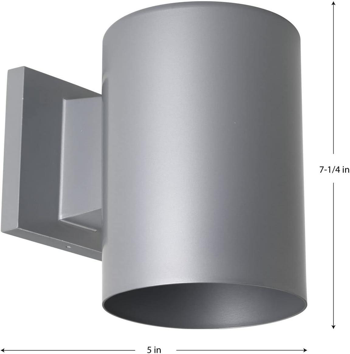 image:imageProgress Lighting 5Inch Cylinder Outdoor Wall Sconce 1Light Modern Wall Mount Light Interior and Exterior Lighting for Home or Porch Aluminum Construction Antique Bronze P567420Metallic Gray