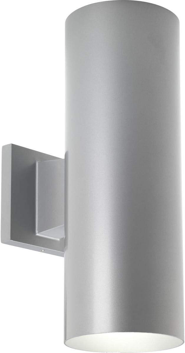 image:imageProgress Lighting 5Inch Cylinder Outdoor Wall Sconce 1Light Modern Wall Mount Light Interior and Exterior Lighting for Home or Porch Aluminum Construction Antique Bronze P567420Metallic Gray