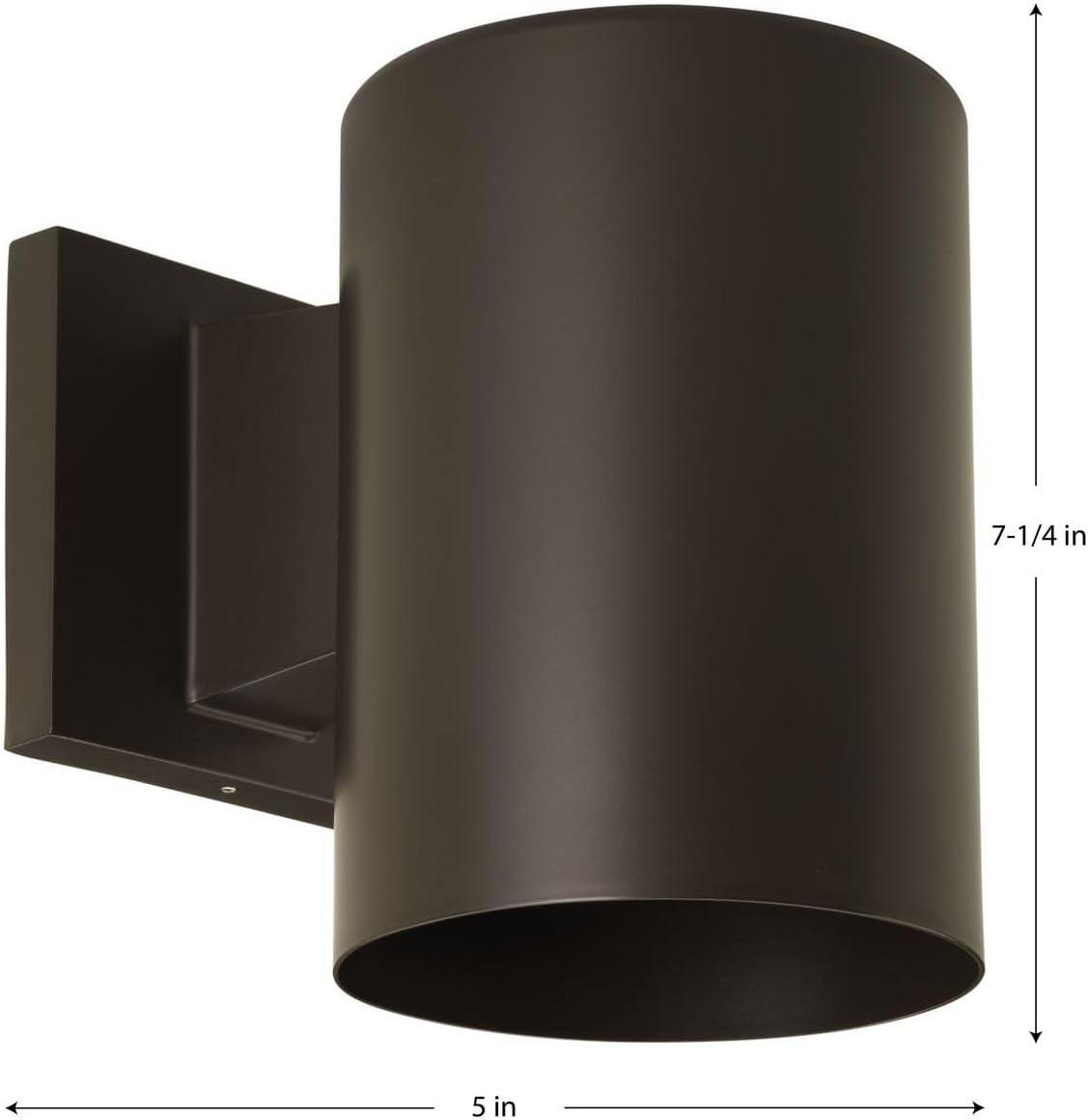 image:imageProgress Lighting 5Inch Cylinder Outdoor Wall Sconce 1Light Modern Wall Mount Light Interior and Exterior Lighting for Home or Porch Aluminum Construction Antique Bronze P567420Antique Bronze