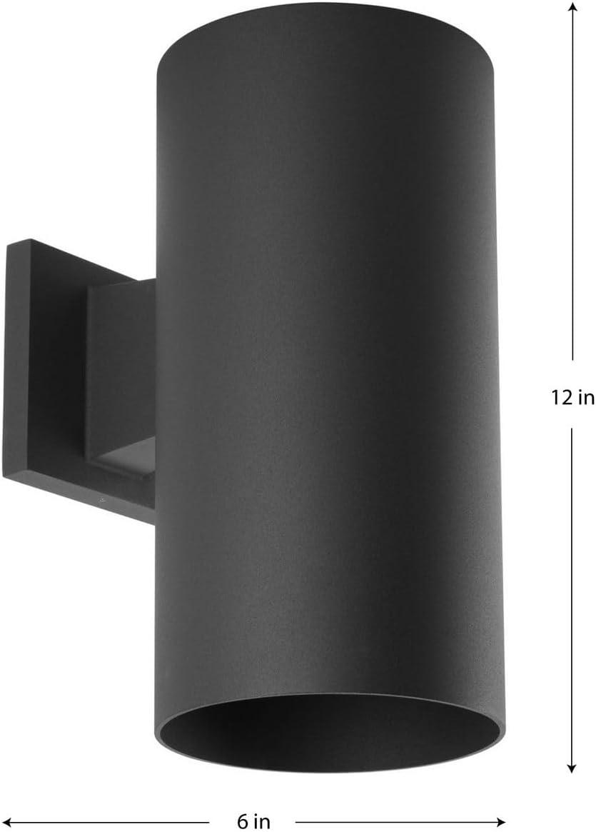 image:imageProgress Lighting 6Inch Cylinder Outdoor LED Wall Sconce 1Light Modern Wall Mount LED Light Interior and Exterior Lighting for Home or Porch Aluminum Black P56413130KBlack