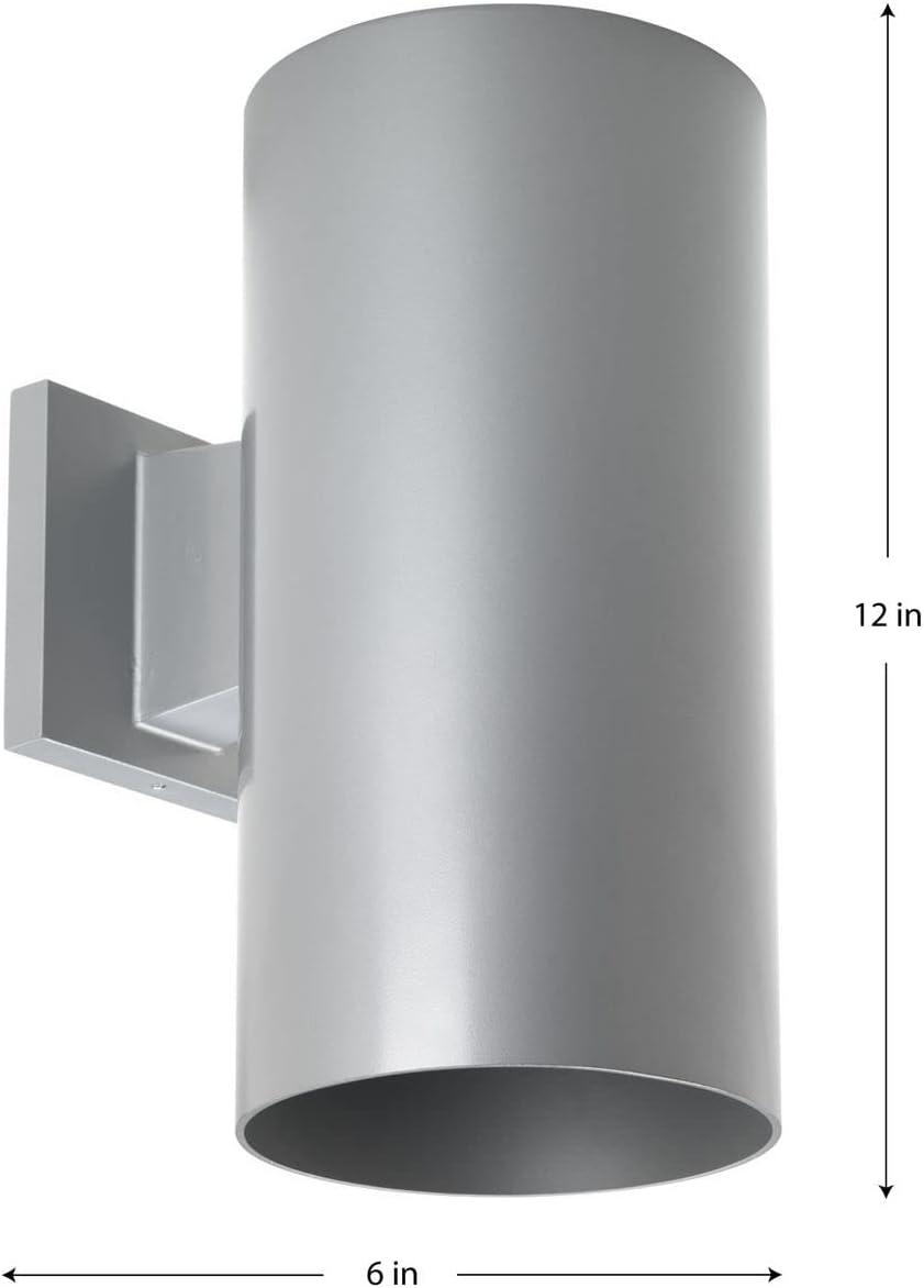 image:imageProgress Lighting 6Inch Cylinder Outdoor LED Wall Sconce 1Light Modern Wall Mount LED Light Interior and Exterior Lighting for Home or Porch Aluminum Black P56413130KMetallic Gray