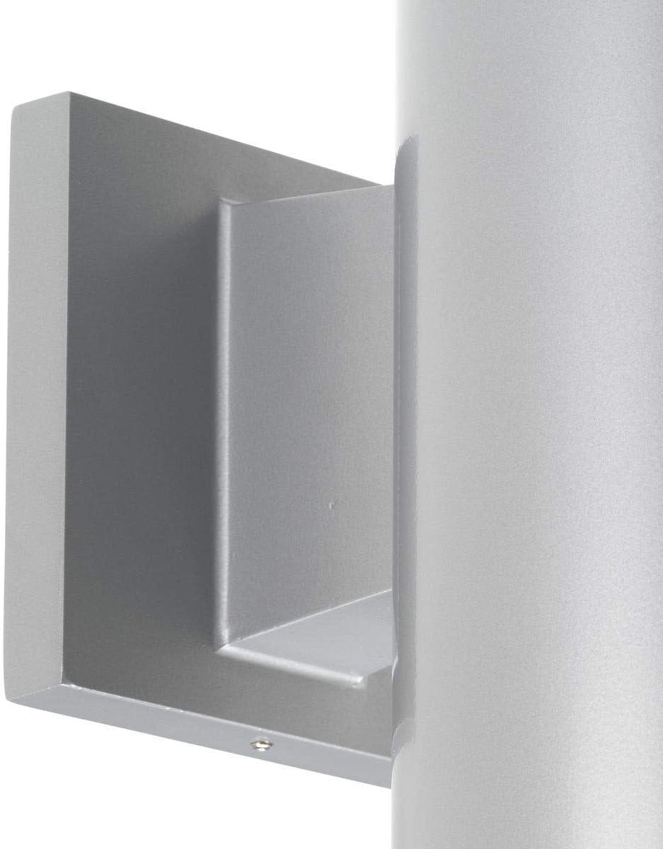 image:imageProgress Lighting 6Inch Cylinder Outdoor Wall Sconce 2Light Modern Wall Mount Up and Down Lights Interior and Exterior Lighting for Home or Porch Aluminum Construction Metallic Gray P564282Gray
