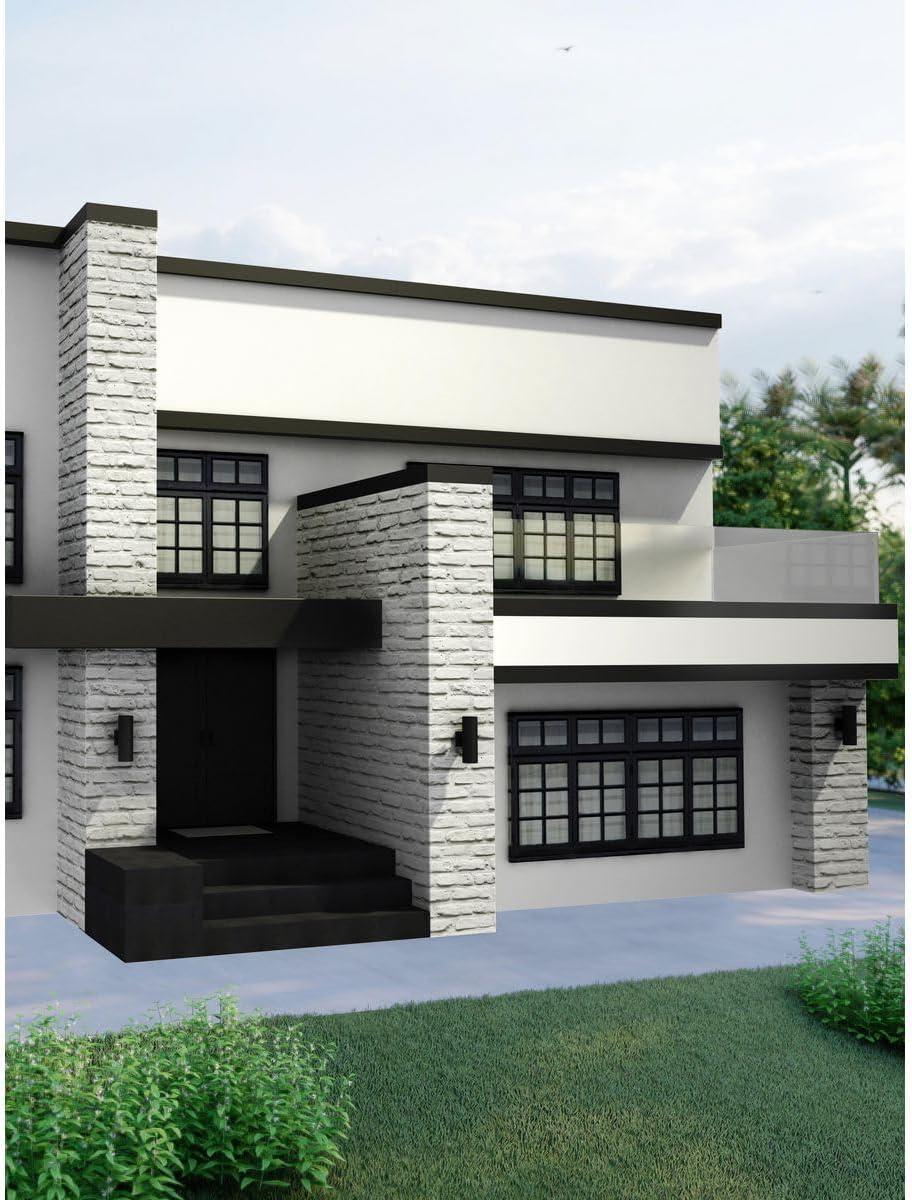image:imageProgress Lighting 6Inch Cylinder Outdoor Wall Sconce 2Light Modern Wall Mount Up and Down Lights Interior and Exterior Lighting for Home or Porch Aluminum Construction Metallic Gray P564282Black