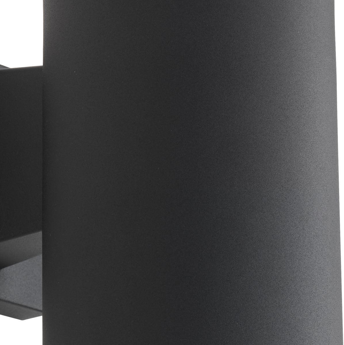 image:imageProgress Lighting 6Inch Cylinder Outdoor Wall Sconce 2Light Modern Wall Mount Up and Down Lights Interior and Exterior Lighting for Home or Porch Aluminum Construction Metallic Gray P564282Black