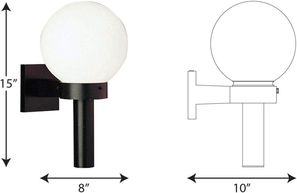 image:imageProgress Lighting Acrylic Globe 1Light ShatterResistant Acrylic Shade Modern Outdoor Wall Lantern Light Outdoor P562660 Matte Black