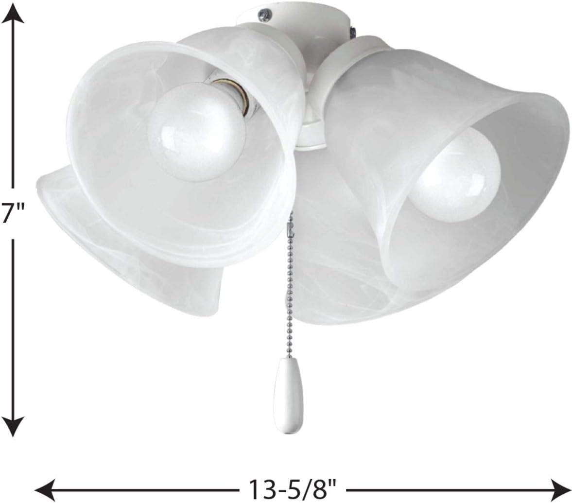 image:imageProgress Lighting AirPro Collection FourLight Ceiling Fan Light Brushed NickelWhite