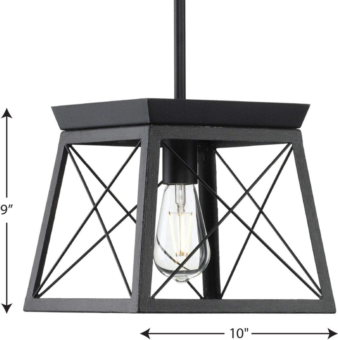 image:imageProgress Lighting Briarwood Collection 1Light Bleached Oak Farmhouse MiniPendant Light Galvanized 900x1000x1000Ceruse Black