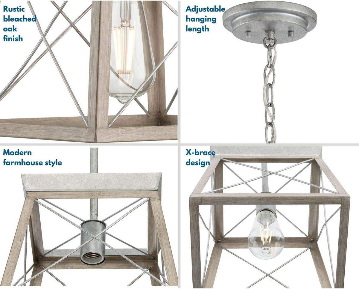 image:imageProgress Lighting Briarwood Collection 1Light Bleached Oak Farmhouse MiniPendant Light Galvanized 900x1000x1000Galvanized