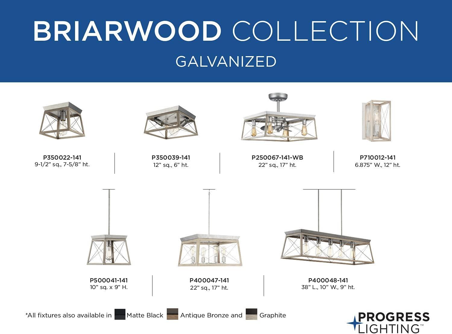 image:imageProgress Lighting Briarwood Collection 1Light Bleached Oak Farmhouse MiniPendant Light Galvanized 900x1000x1000Galvanized