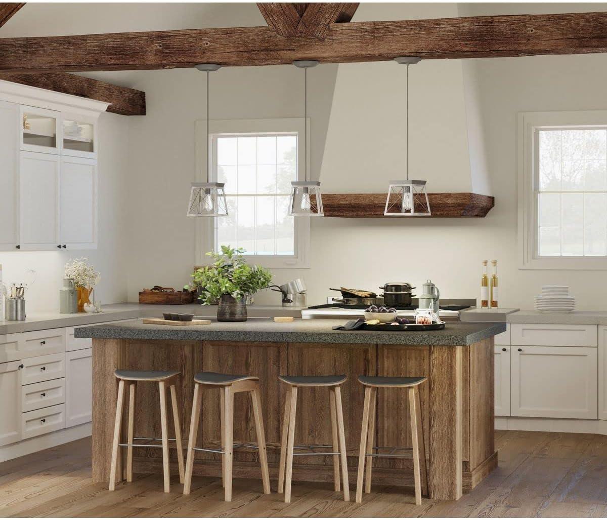 image:imageProgress Lighting Briarwood Collection 1Light Bleached Oak Farmhouse MiniPendant Light Galvanized 900x1000x1000Graphite