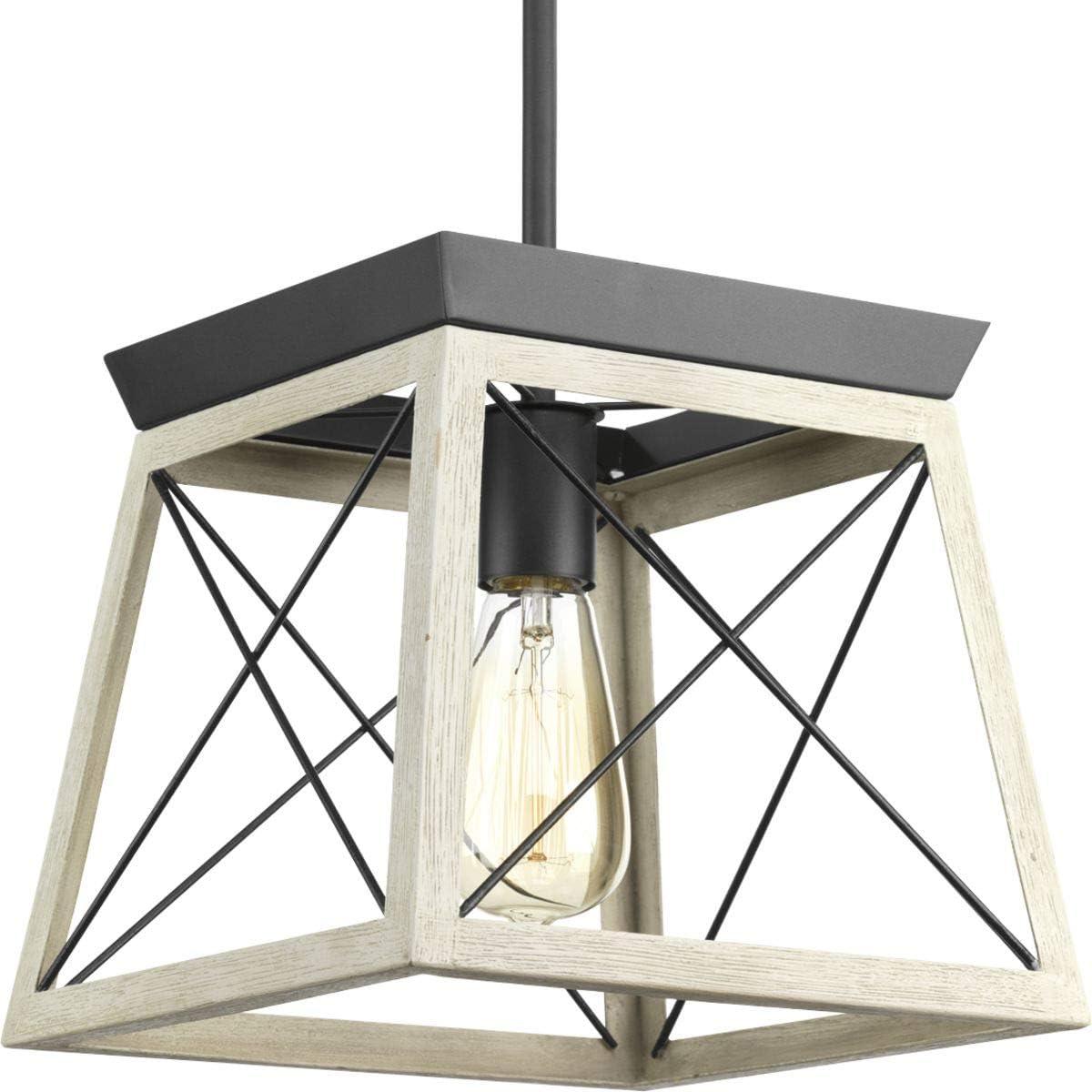 image:imageProgress Lighting Briarwood Collection 1Light Bleached Oak Farmhouse MiniPendant Light Galvanized 900x1000x1000Graphite