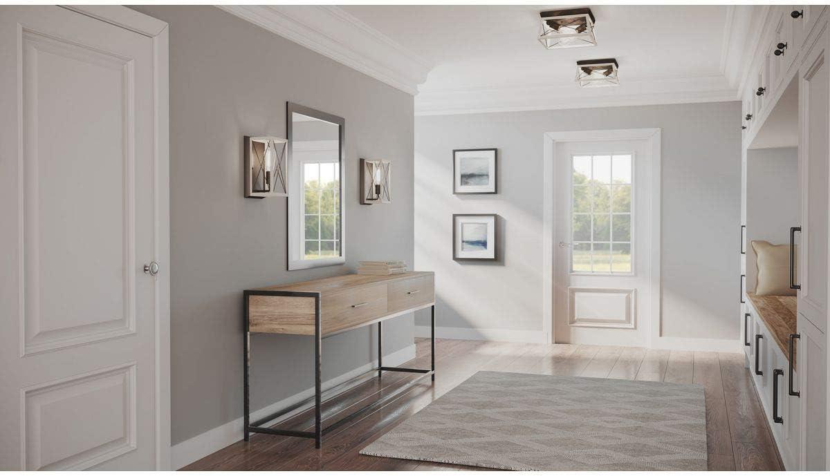 image:imageProgress Lighting Briarwood Collection 2Light Ceiling Light Flush Mount Ceiling Light Fixture for Interior Kitchen Lights Hallway Bedroom Living Room 12Inch by 6Inch Galvanized FinishGraphite