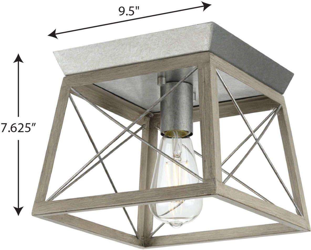 image:imageProgress Lighting Briarwood Collection 2Light Ceiling Light Flush Mount Ceiling Light Fixture for Interior Kitchen Lights Hallway Bedroom Living Room 12Inch by 6Inch Galvanized FinishGalvanized Finish