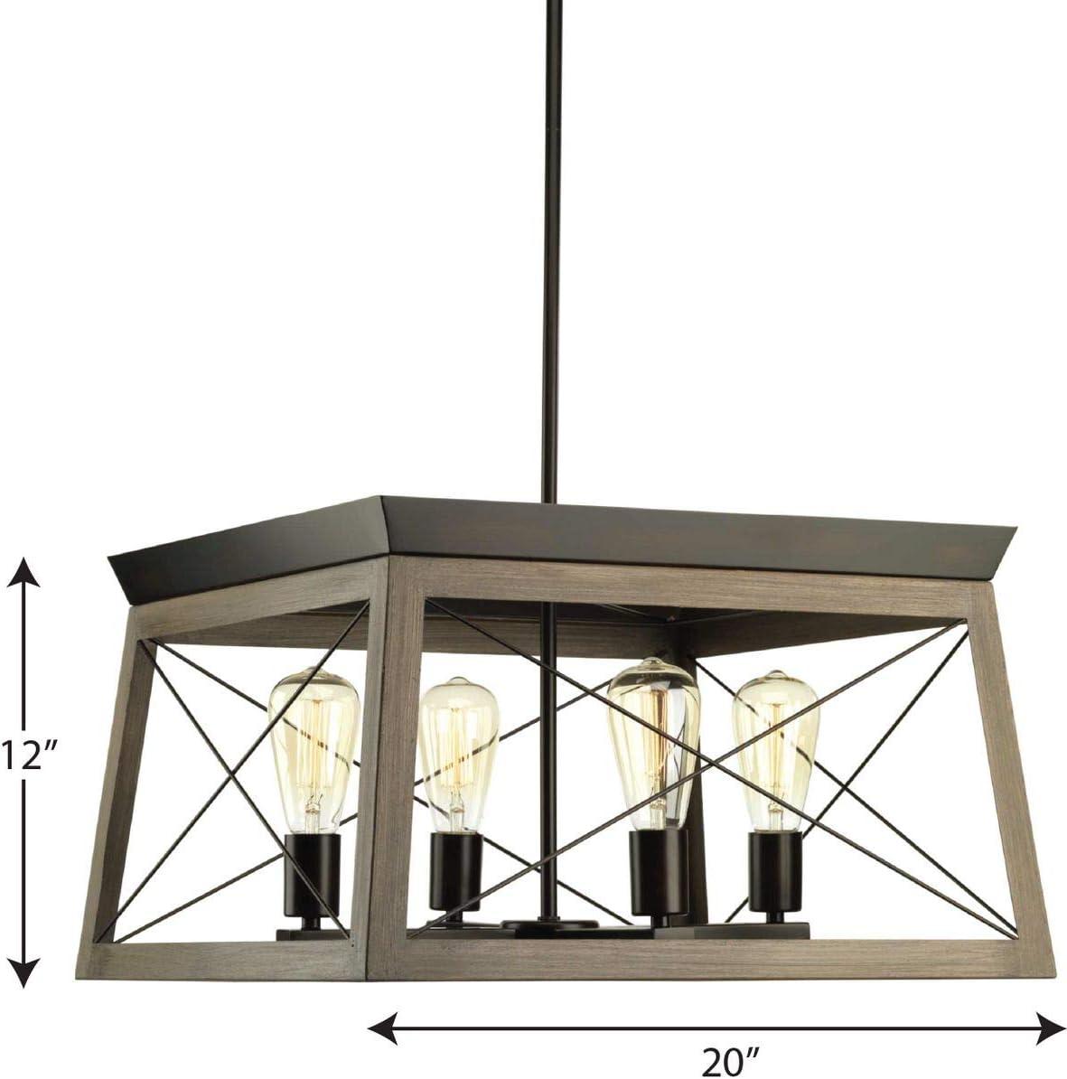 image:imageProgress Lighting Briarwood Collection 5Light Dining Room Light Fixture Farmhouse Style Modern Chandelier for Kitchen and Dining Room 38 by 9 Antique BronzeAntique Bronze