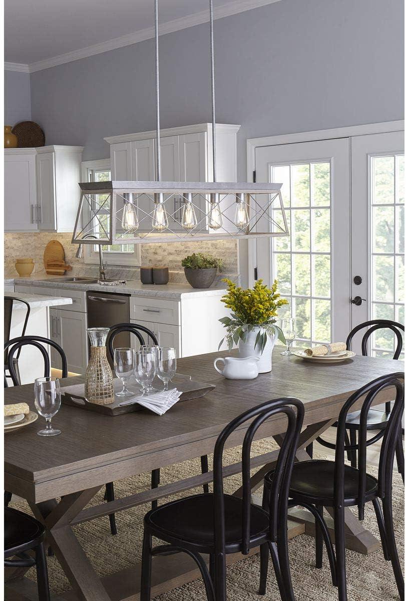 image:imageProgress Lighting Briarwood Collection 5Light Dining Room Light Fixture Farmhouse Style Modern Chandelier for Kitchen and Dining Room 38 by 9 Antique BronzeGalvanized Finish