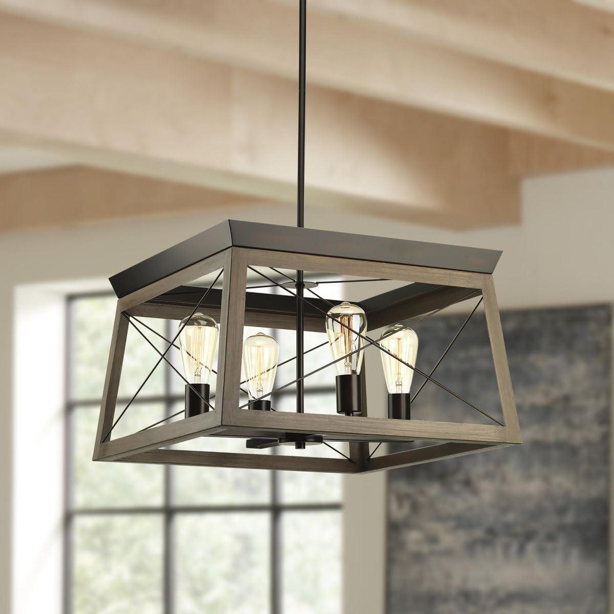 image:imageProgress Lighting Briarwood Collection 5Light Dining Room Light Fixture Farmhouse Style Modern Chandelier for Kitchen and Dining Room 38 by 9 Antique BronzeAntique Bronze