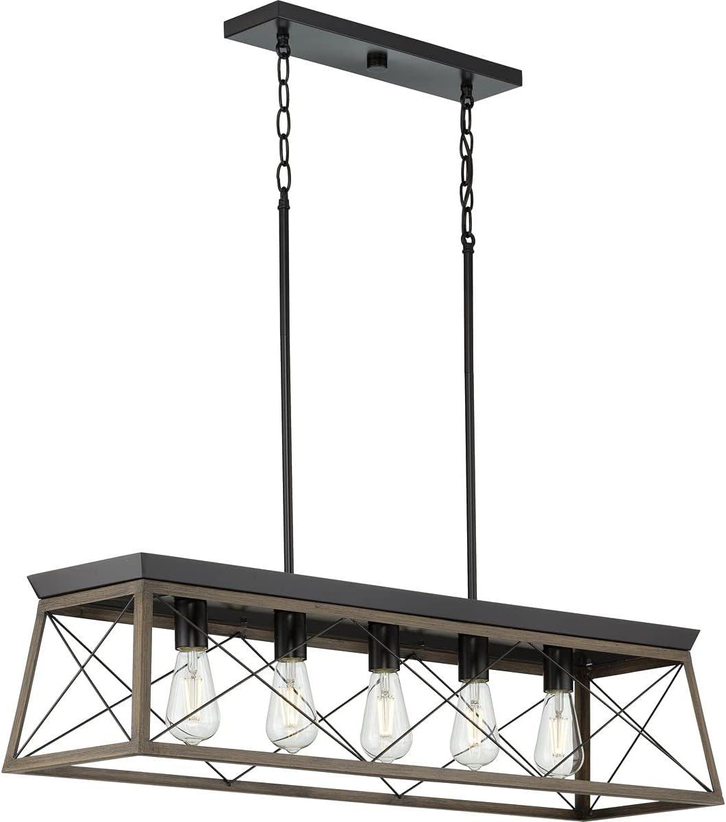 image:imageProgress Lighting Briarwood Collection 5Light Dining Room Light Fixture Farmhouse Style Modern Chandelier for Kitchen and Dining Room 38 by 9 Antique BronzeAntique Bronze