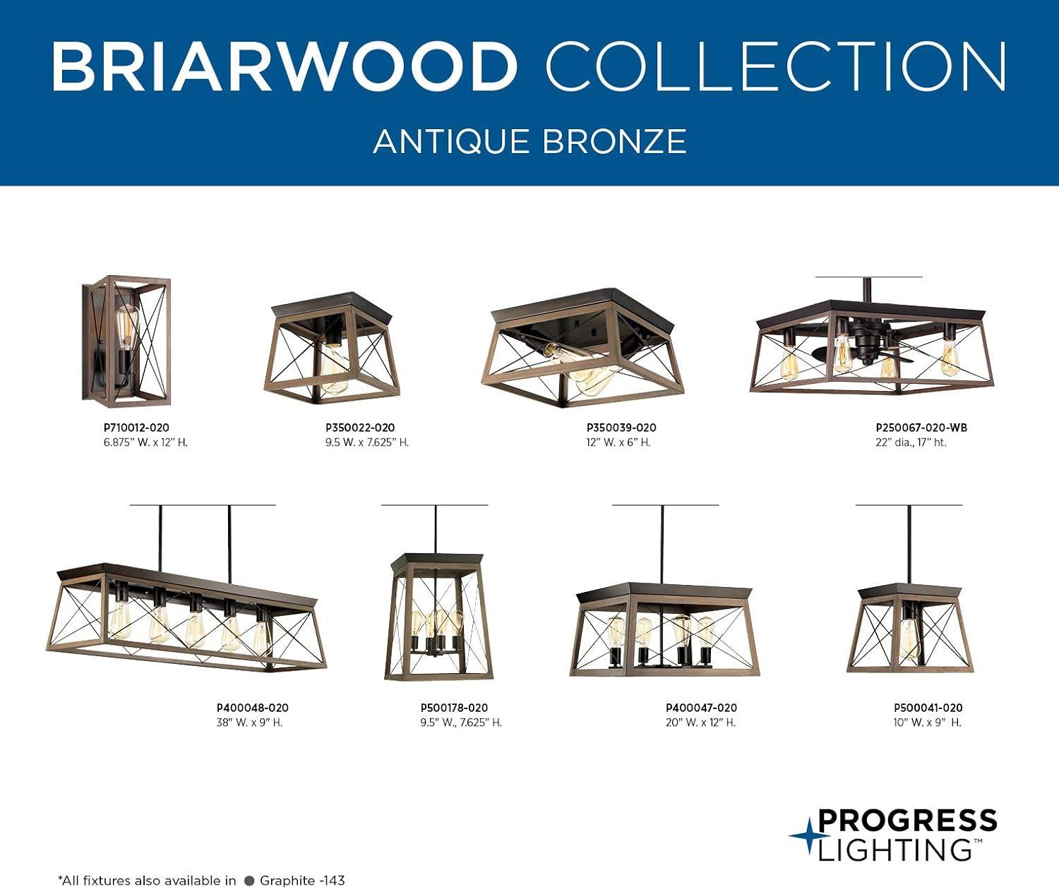 image:imageProgress Lighting Briarwood Collection 5Light Dining Room Light Fixture Farmhouse Style Modern Chandelier for Kitchen and Dining Room 38 by 9 Antique BronzeAntique Bronze