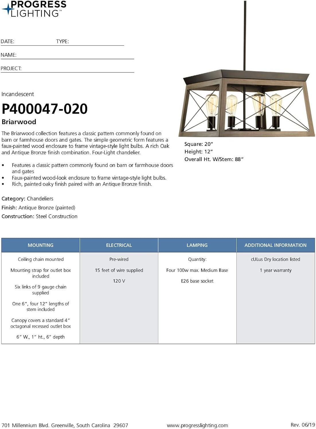 image:imageProgress Lighting Briarwood Collection 5Light Dining Room Light Fixture Farmhouse Style Modern Chandelier for Kitchen and Dining Room 38 by 9 Antique BronzeAntique Bronze