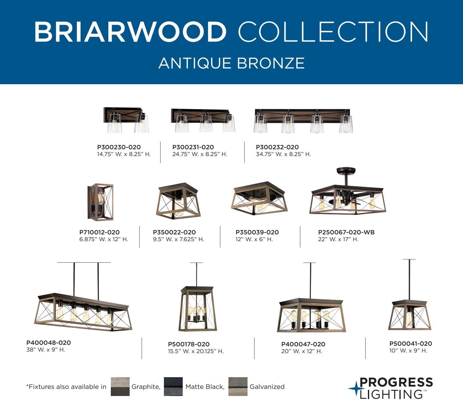image:imageProgress Lighting Briarwood Collection 5Light Dining Room Light Fixture Farmhouse Style Modern Chandelier for Kitchen and Dining Room 38 by 9 Antique BronzeAntique Bronze