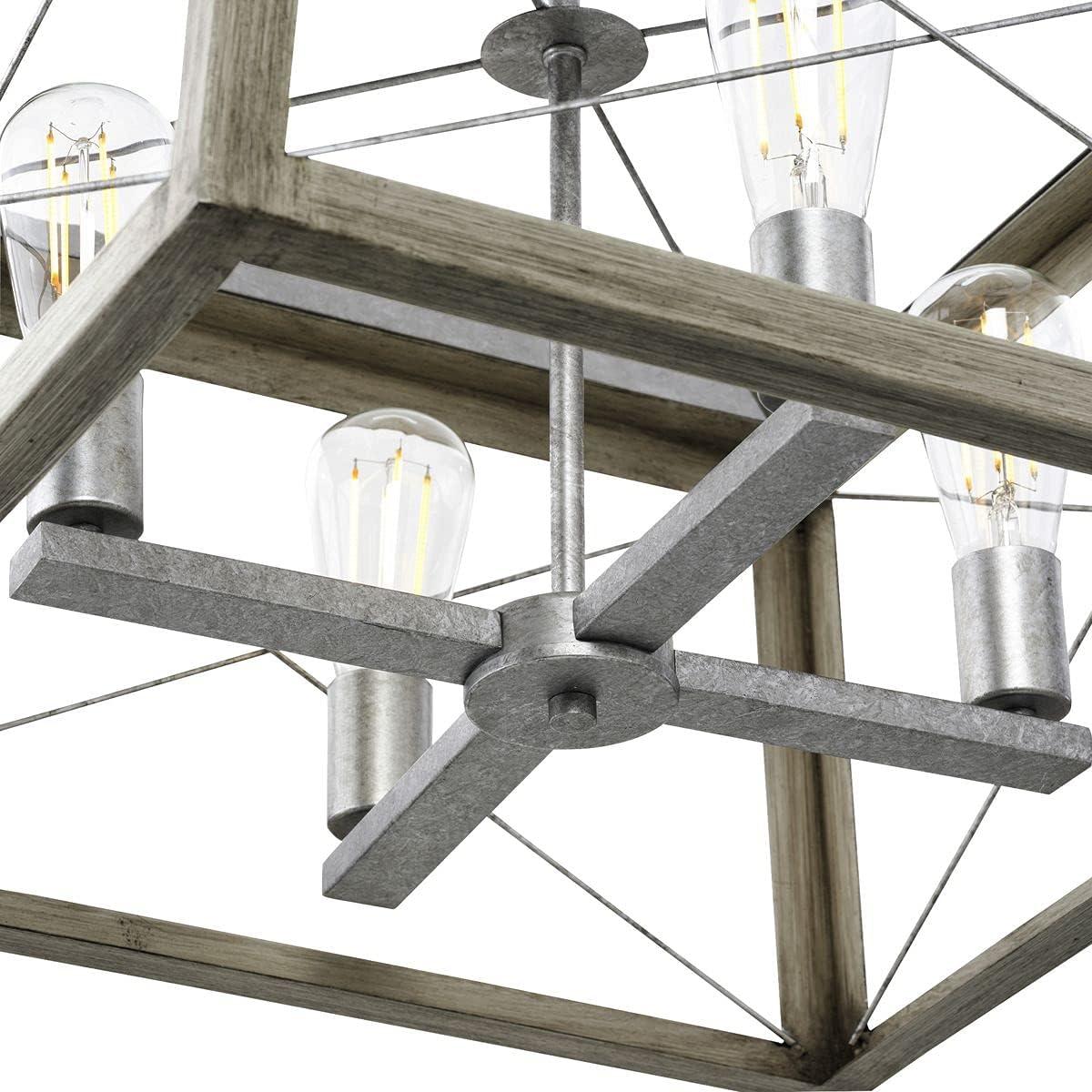 image:imageProgress Lighting Briarwood Collection 5Light Dining Room Light Fixture Farmhouse Style Modern Chandelier for Kitchen and Dining Room 38 by 9 Antique BronzeGalvanized Finish