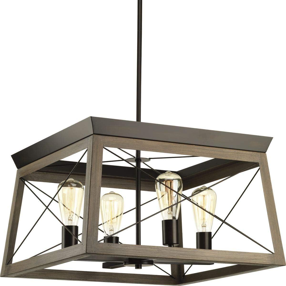 image:imageProgress Lighting Briarwood Collection 5Light Dining Room Light Fixture Farmhouse Style Modern Chandelier for Kitchen and Dining Room 38 by 9 Antique BronzeAntique Bronze