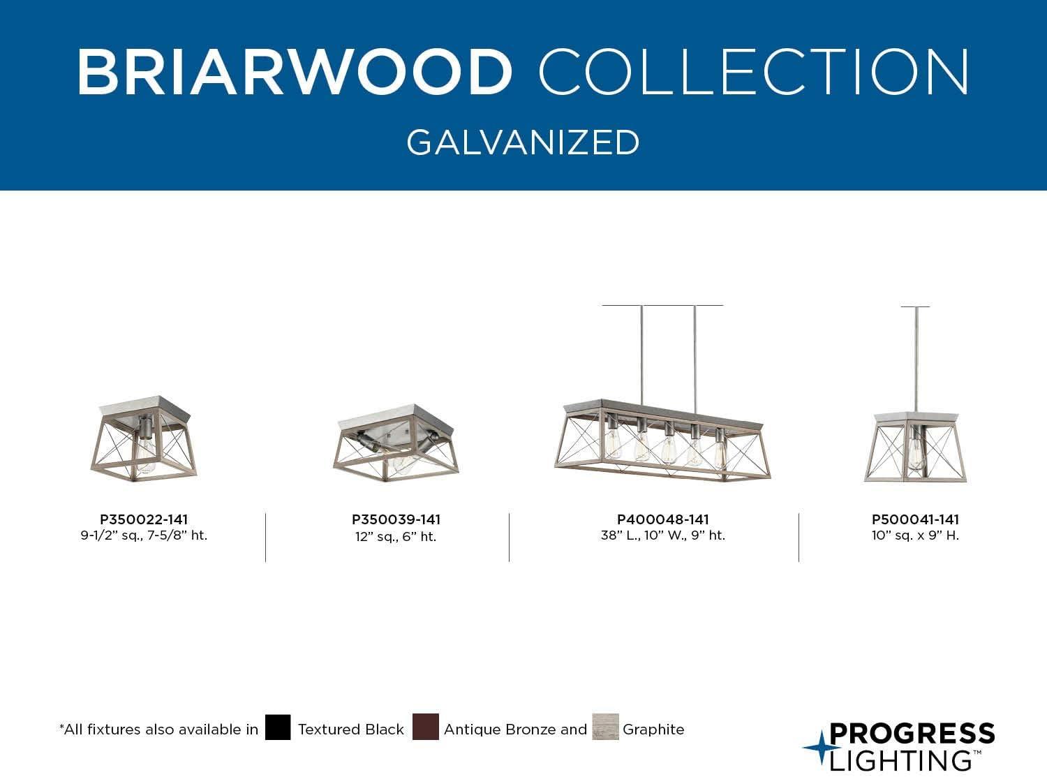 image:imageProgress Lighting Briarwood Collection 5Light Dining Room Light Fixture Farmhouse Style Modern Chandelier for Kitchen and Dining Room 38 by 9 Antique BronzeGalvanized Finish