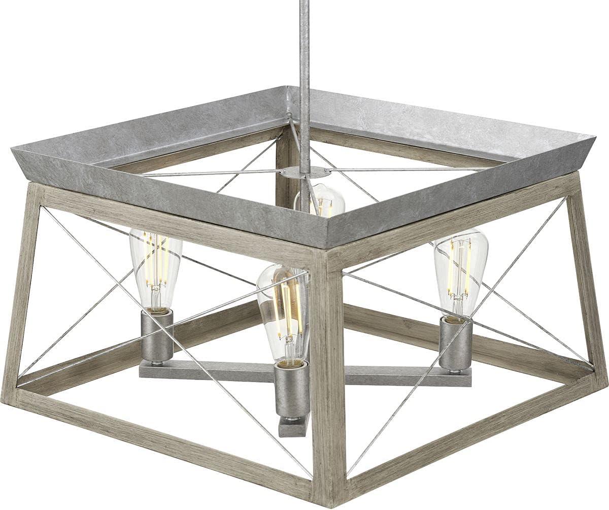 image:imageProgress Lighting Briarwood Collection 5Light Dining Room Light Fixture Farmhouse Style Modern Chandelier for Kitchen and Dining Room 38 by 9 Antique BronzeGalvanized Finish
