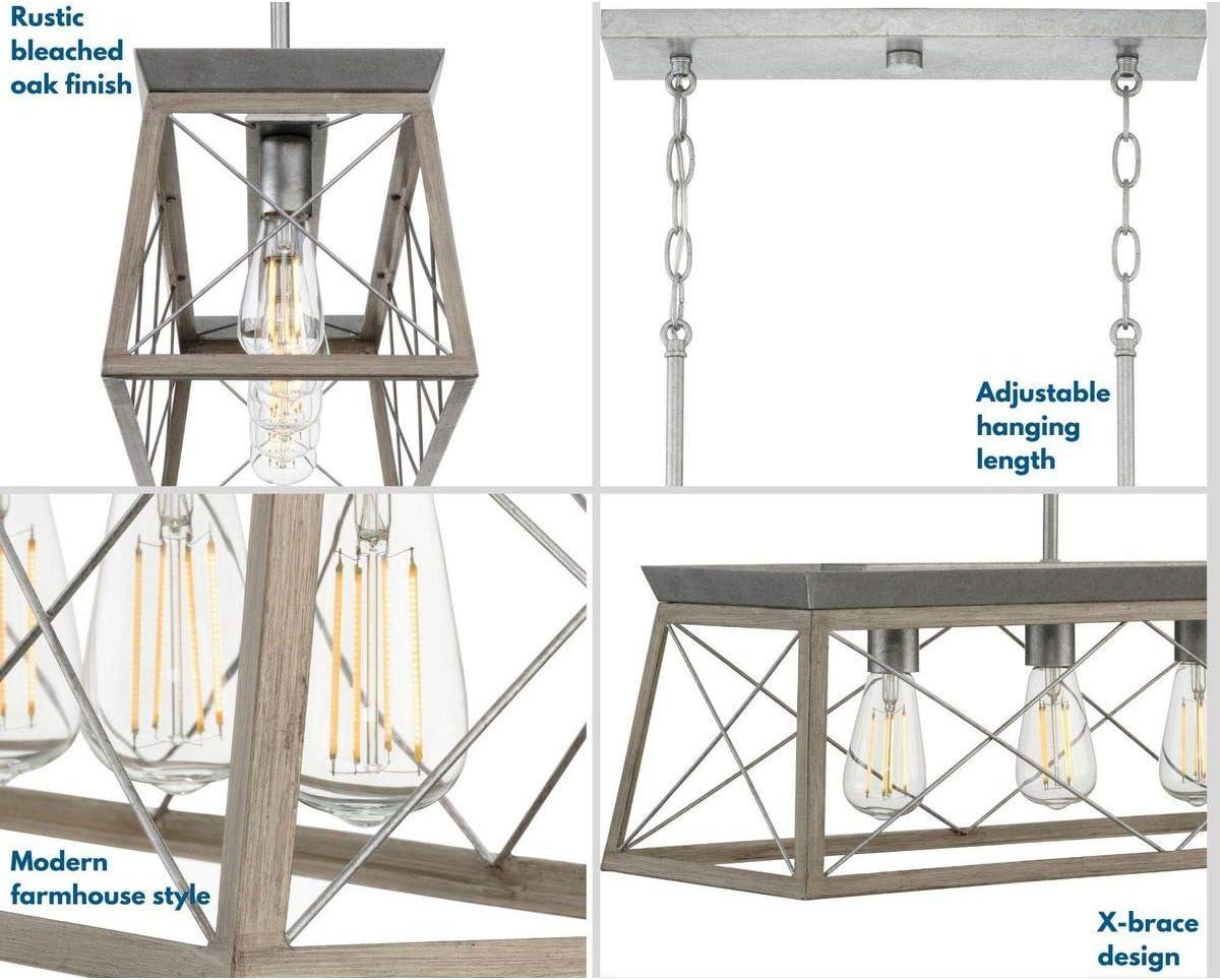 image:imageProgress Lighting Briarwood Collection 5Light Dining Room Light Fixture Farmhouse Style Modern Chandelier for Kitchen and Dining Room 38 by 9 Antique BronzeGalvanized Finish