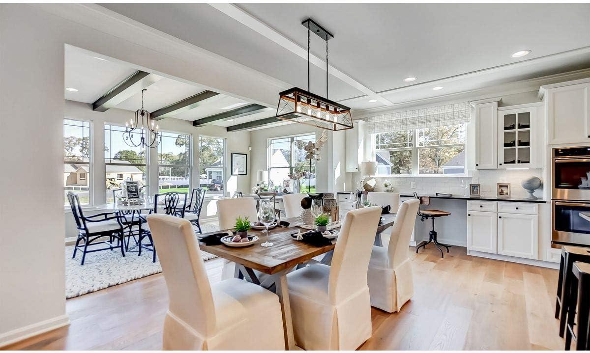 image:imageProgress Lighting Briarwood Collection 5Light Dining Room Light Fixture Farmhouse Style Modern Chandelier for Kitchen and Dining Room 38 by 9 Antique BronzeAntique Bronze