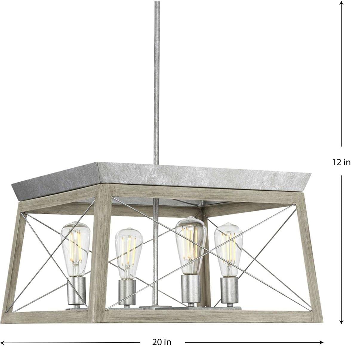 image:imageProgress Lighting Briarwood Collection 5Light Dining Room Light Fixture Farmhouse Style Modern Chandelier for Kitchen and Dining Room 38 by 9 Antique BronzeGalvanized Finish