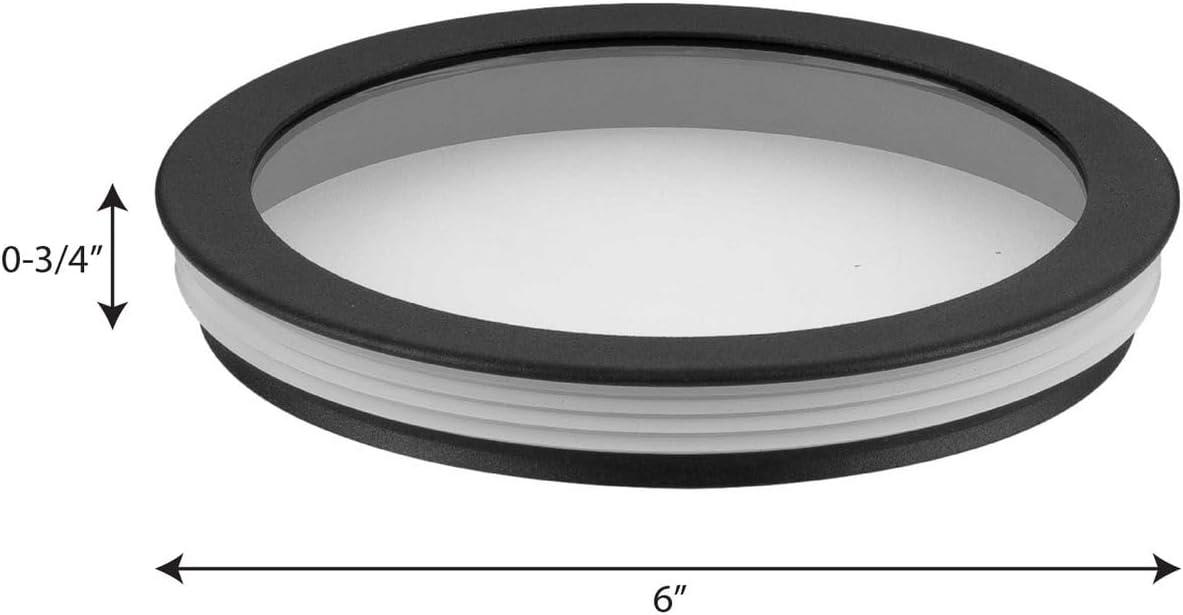 image:imageProgress Lighting Clear Glass Lens Collection Rim Coated Wet Location Outdoor Light Protection 6 Inch Round Black P860046031Black